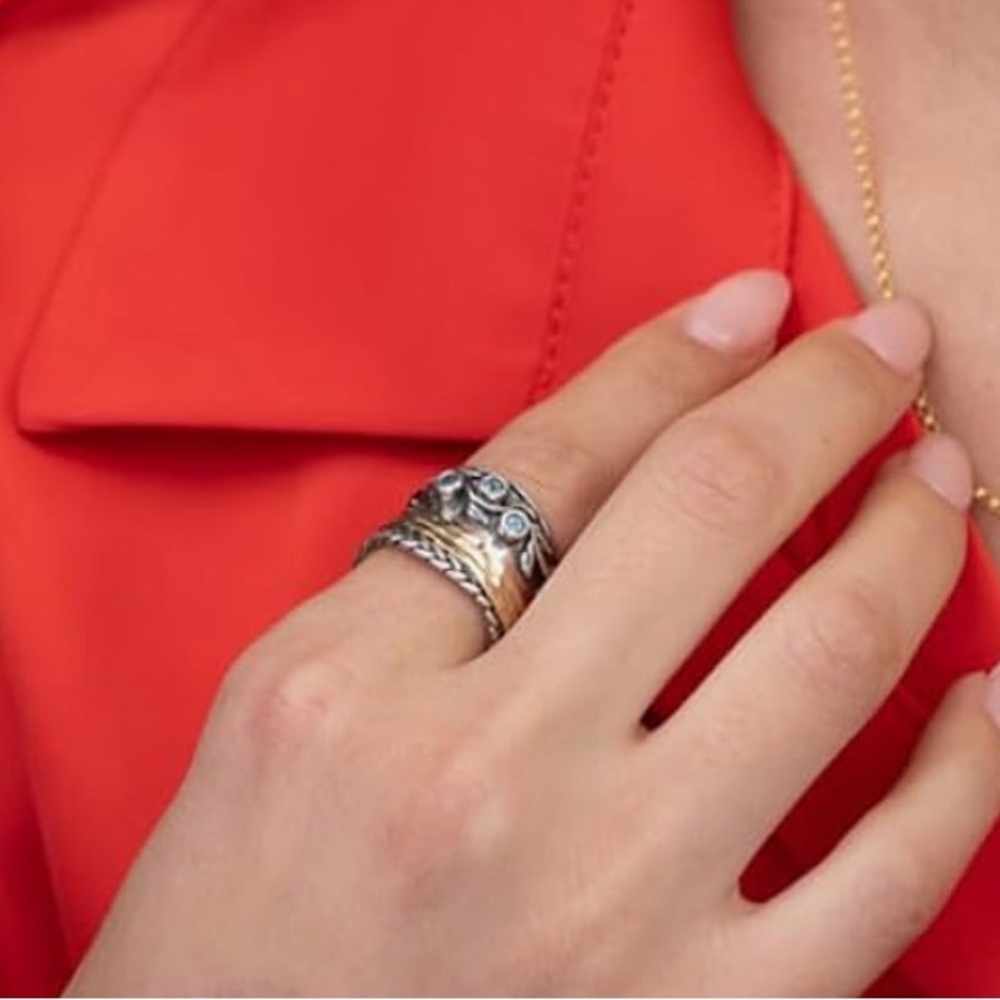 Paz Creations 925 Sterling Silver Spinner Ring